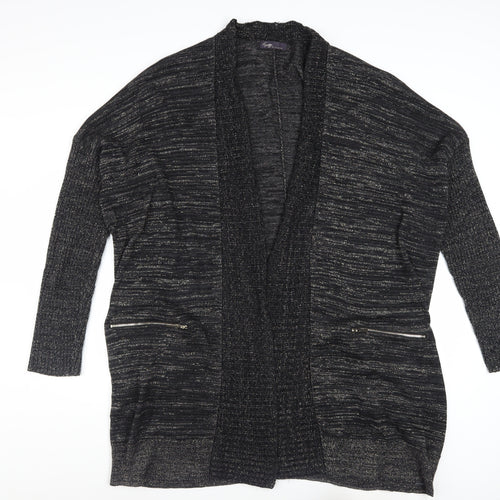 Marks and Spencer Women’s Black Metallic Knit Longline Cardigan Size 22