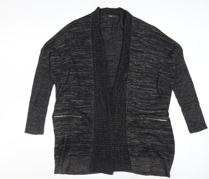 Marks and Spencer Women’s Black Metallic Knit Longline Cardigan Size 22