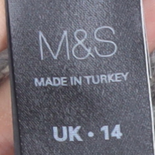 Marks and Spencer Women's Grey Cable-Knit Full Zip Jumper UK 14