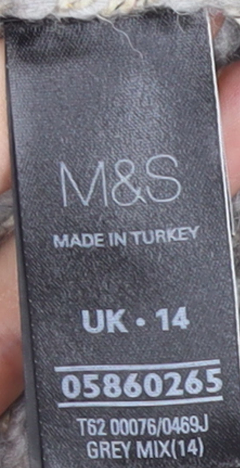 Marks and Spencer Women's Grey Cable-Knit Full Zip Jumper UK 14