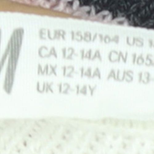 H&M Teens Multicoloured Striped Crew Neck Knit Jumper Size 12