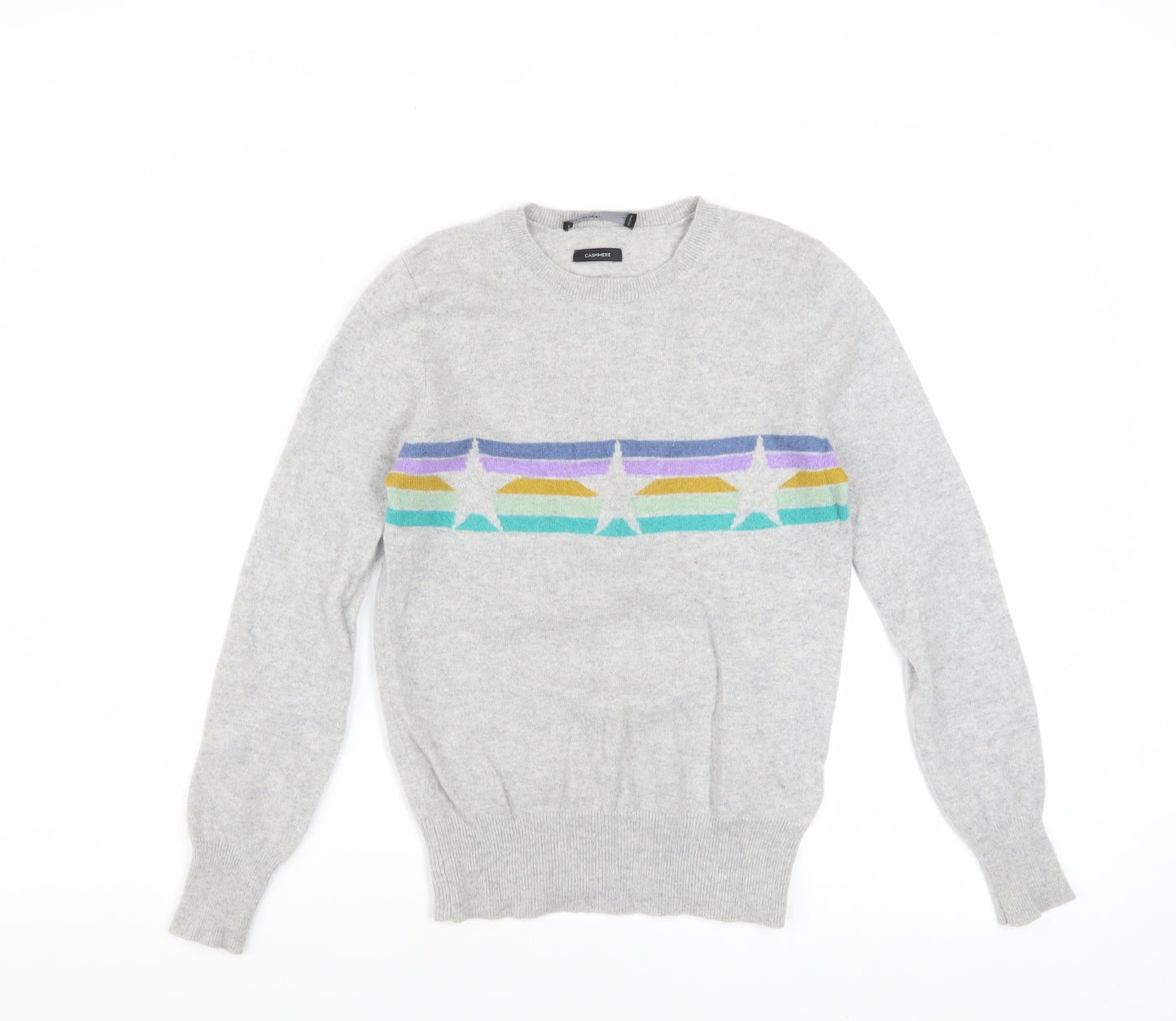 Marks and Spencer Autograph Women Grey Cashmere Star Jumper Size 6