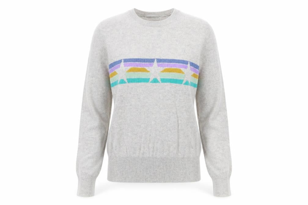 Marks and Spencer Autograph Women Grey Cashmere Star Jumper Size 6