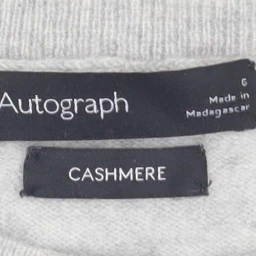 Marks and Spencer Autograph Women Grey Cashmere Star Jumper Size 6