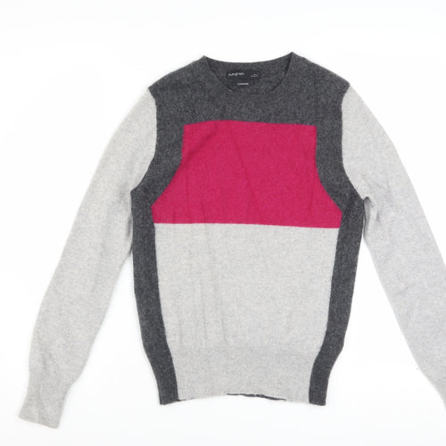 Marks and Spencer Autograph Women’s Grey Pink Cashmere Jumper Size 8