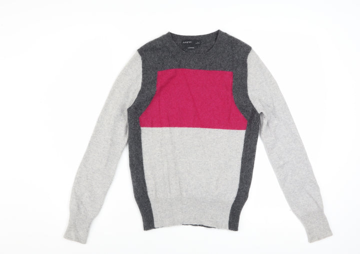 Marks and Spencer Autograph Women’s Grey Pink Cashmere Jumper Size 8