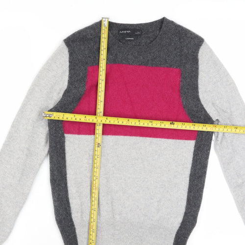 Marks and Spencer Autograph Women’s Grey Pink Cashmere Jumper Size 8