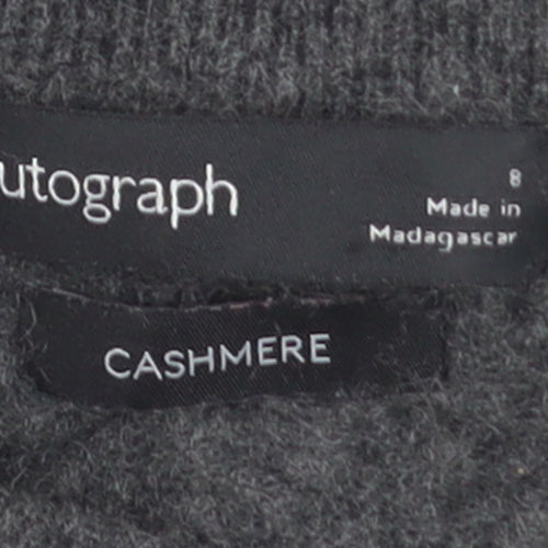Marks and Spencer Autograph Women’s Grey Pink Cashmere Jumper Size 8