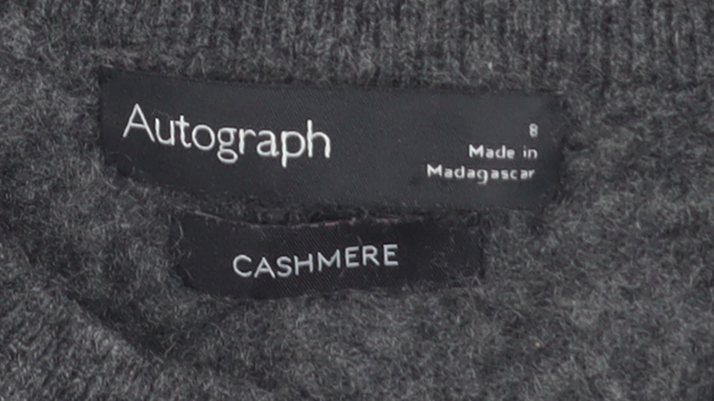 Marks and Spencer Autograph Women’s Grey Pink Cashmere Jumper Size 8