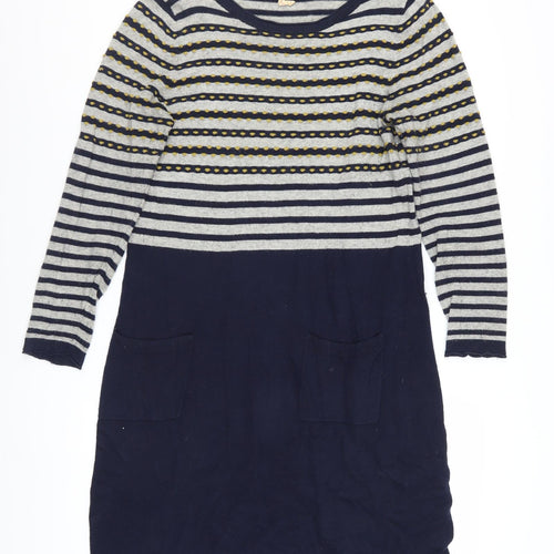 White Stuff Women’s Blue Striped Knit Shift Dress Size 12