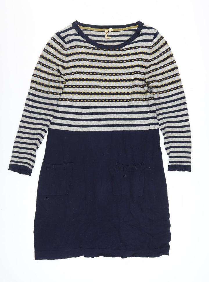 White Stuff Women’s Blue Striped Knit Shift Dress Size 12