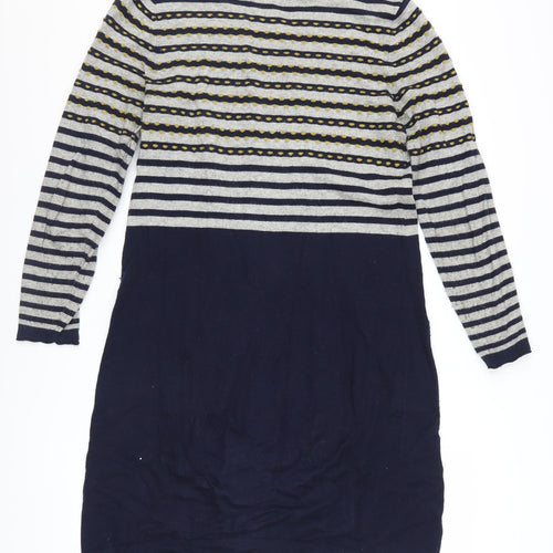 White Stuff Women’s Blue Striped Knit Shift Dress Size 12
