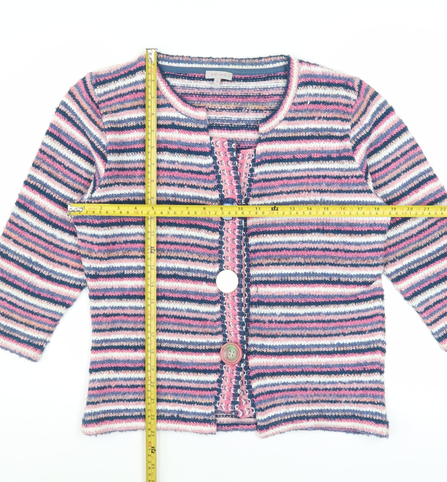 Marks and Spencer Per Una Women’s Multicoloured Striped Cardigan Size 16
