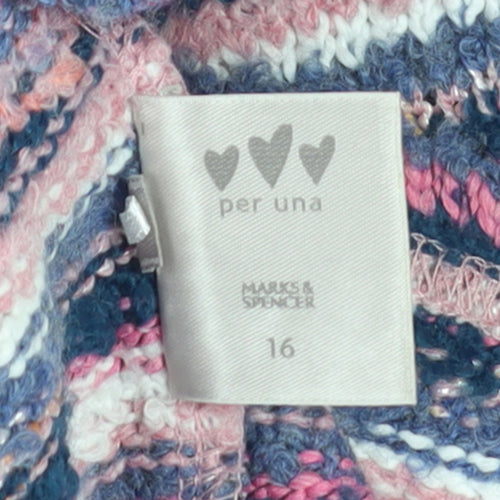 Marks and Spencer Per Una Women’s Multicoloured Striped Cardigan Size 16