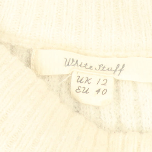 White Stuff Women Blue Crew Neck Chunky Knit Pullover Jumper Size 12