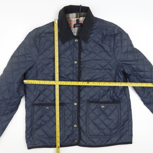 Topshop Women Blue Quilted Mid-Length Jacket Size 12