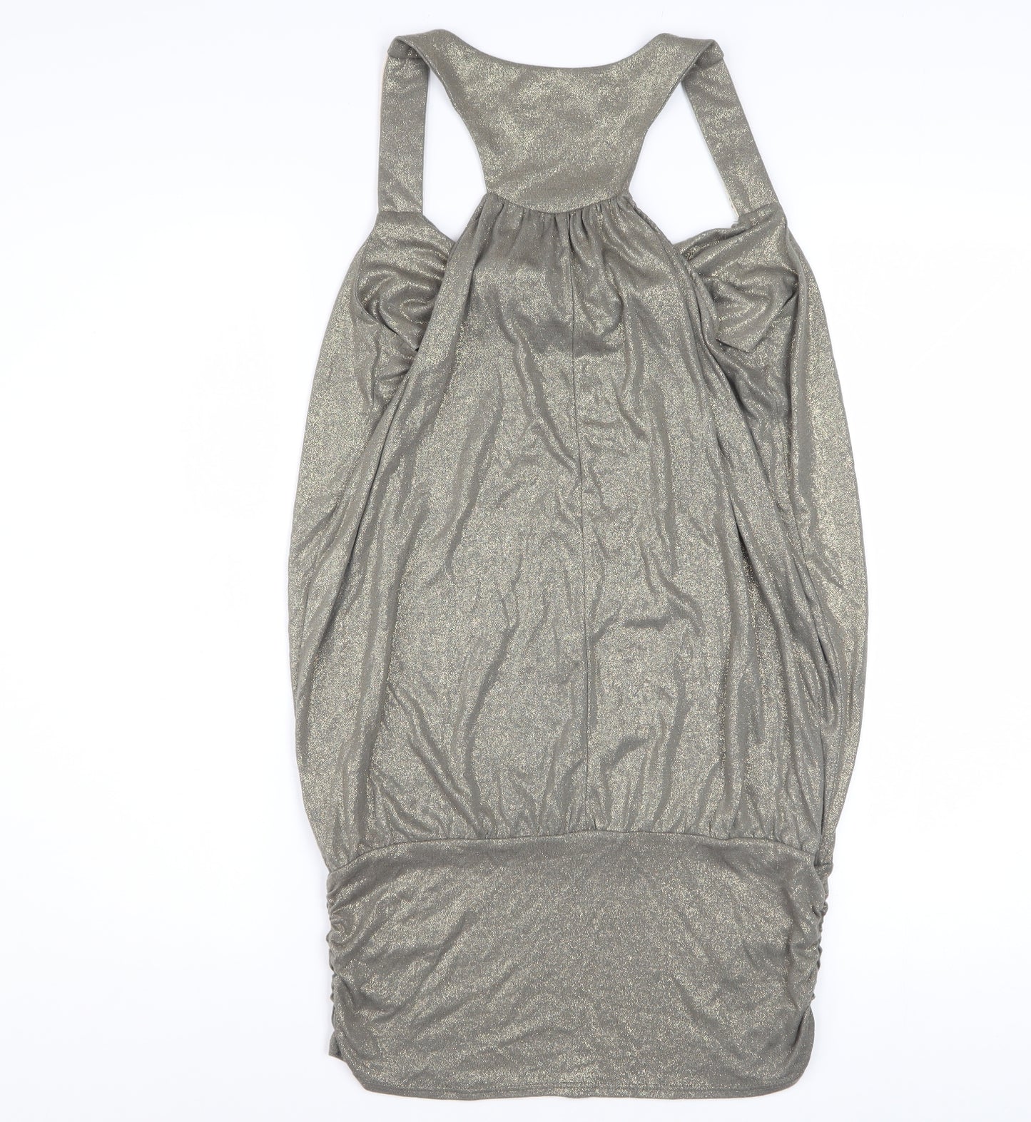 Internacionale Womens Silver Sequin Sleeveless Camisole Tank Top Size 10