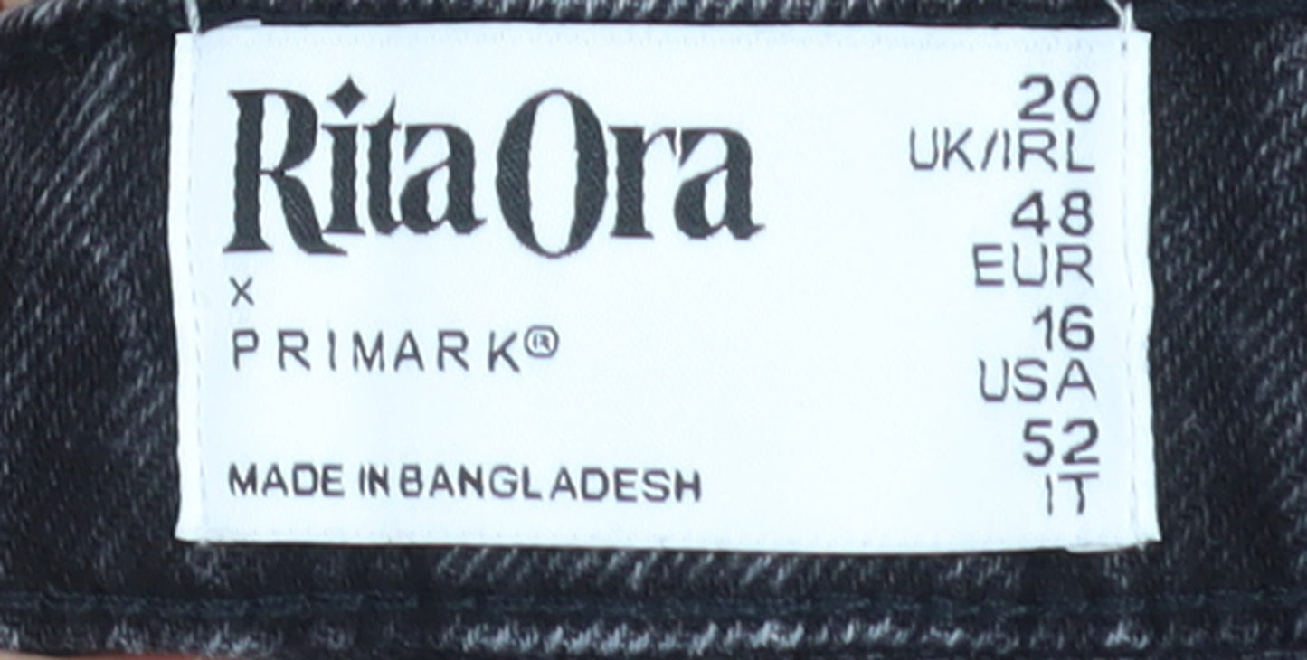 Rita Ora x Primark Women’s Black Studded Straight Jeans Size 20