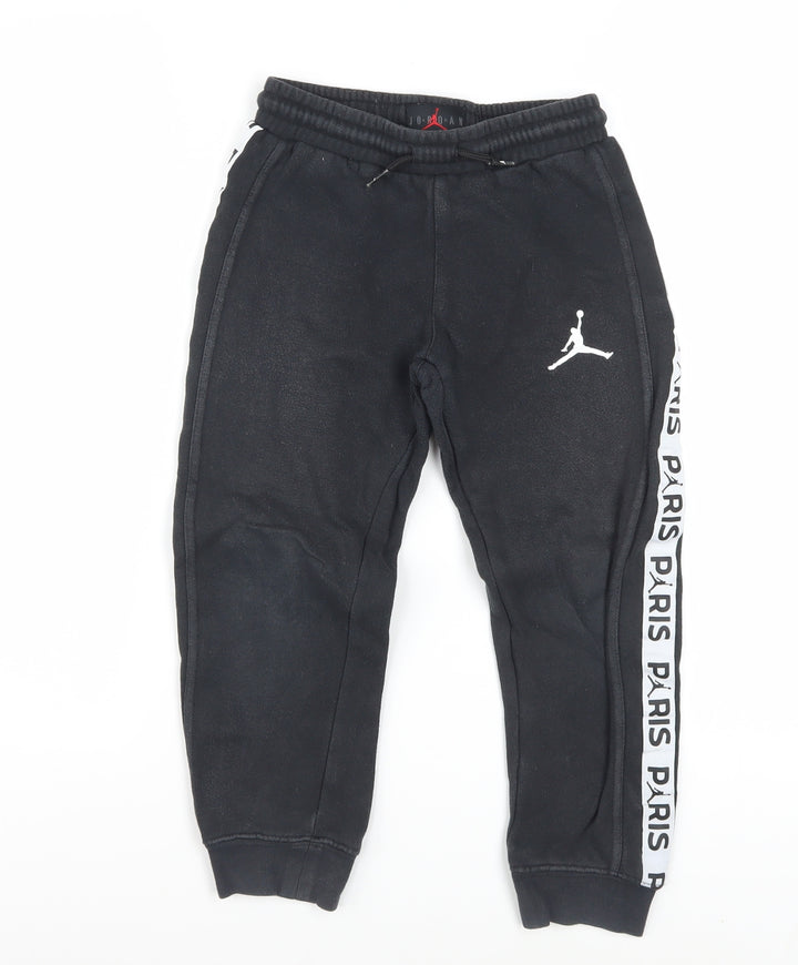 Jordan Boys Black 6-7 Years Jogger Trousers with Paris Side Stripes