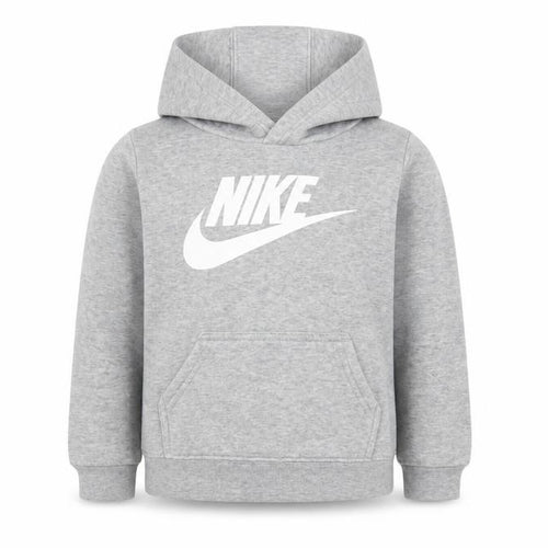 Nike Boys Grey Pullover Hoodie 2-3 Years Cotton Blend Graphic Logo