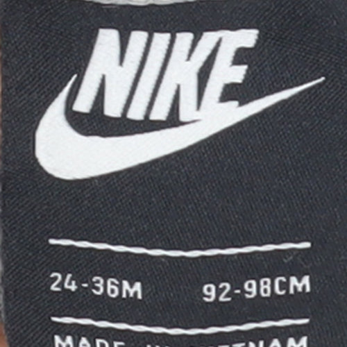 Nike Boys Grey Pullover Hoodie 2-3 Years Cotton Blend Graphic Logo
