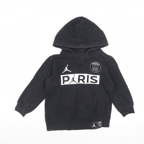 Jordan PSG Boys Black Pullover Hoodie 6-7 Years Cotton Blend