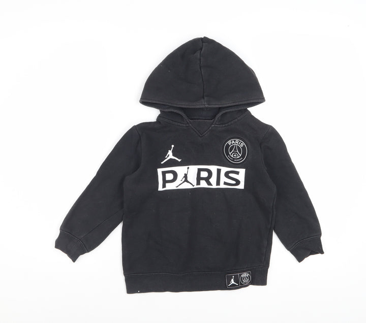 Jordan PSG Boys Black Pullover Hoodie 6-7 Years Cotton Blend