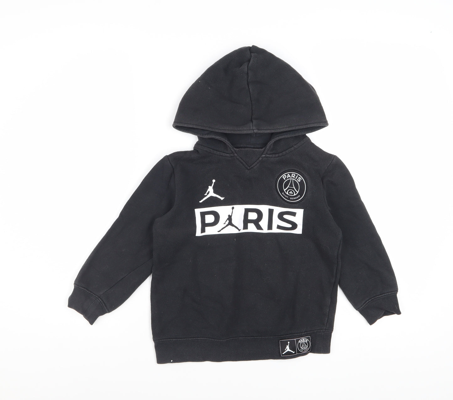 Jordan PSG Boys Black Pullover Hoodie 6-7 Years Cotton Blend