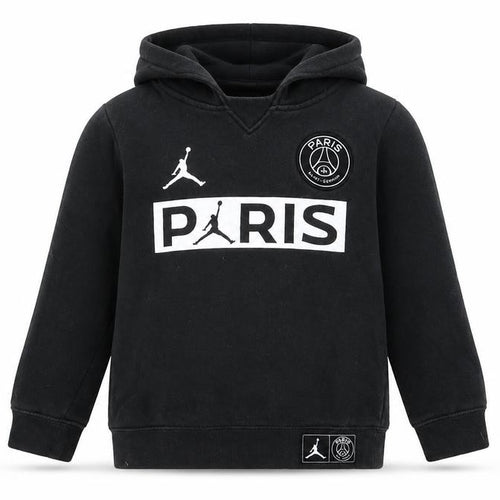 Jordan PSG Boys Black Pullover Hoodie 6-7 Years Cotton Blend