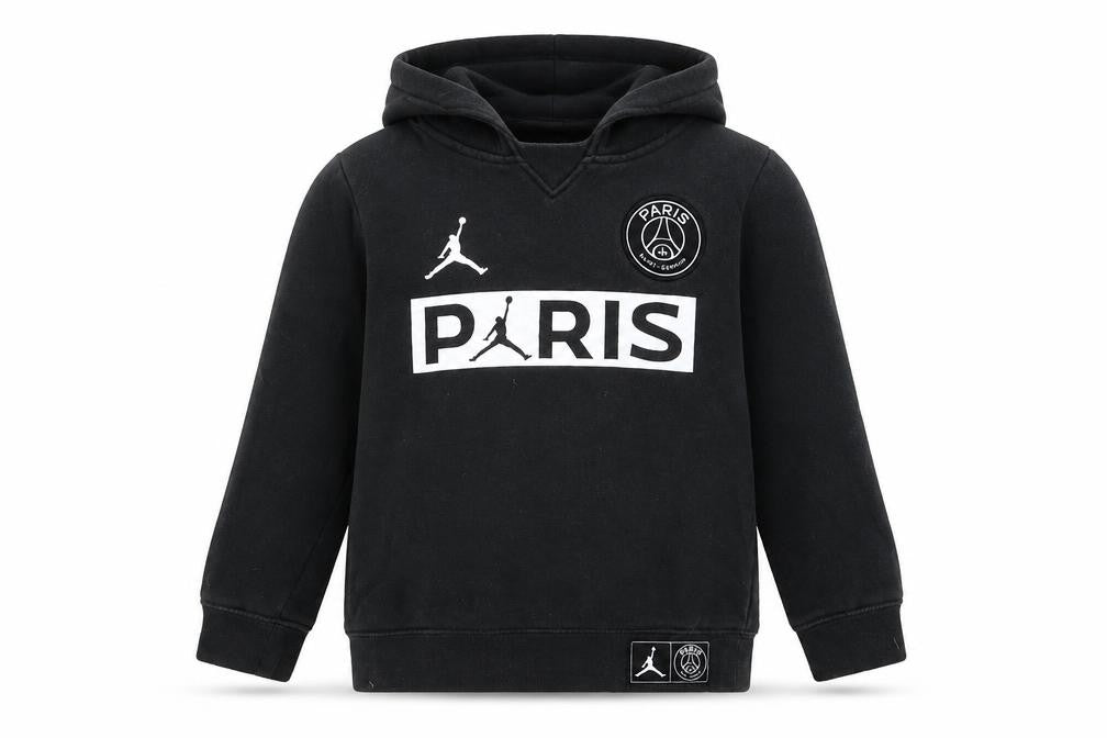 Jordan PSG Boys Black Pullover Hoodie 6-7 Years Cotton Blend