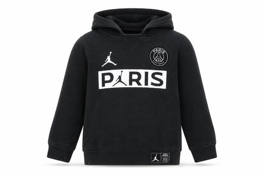 Jordan PSG Boys Black Pullover Hoodie 6-7 Years Cotton Blend