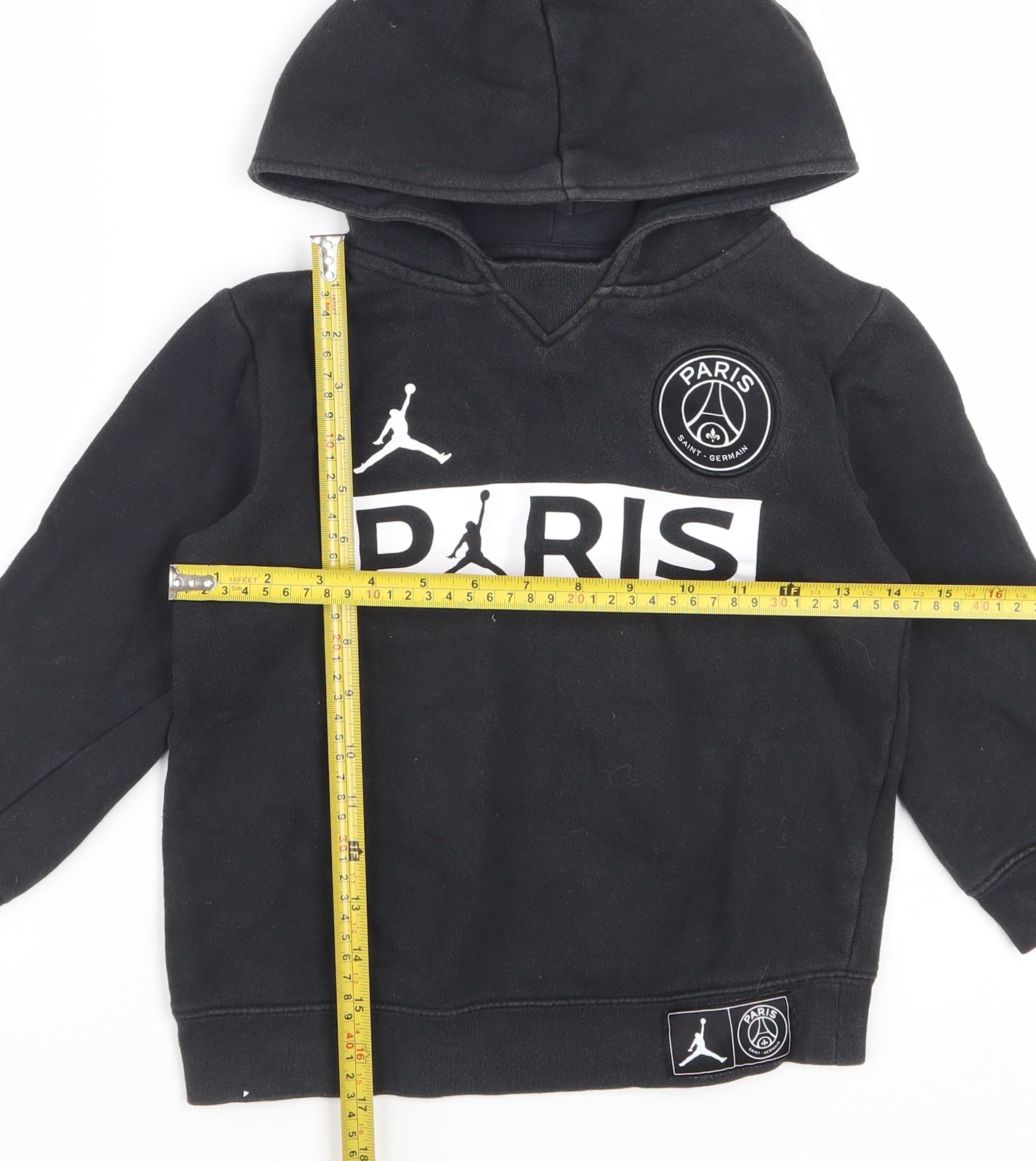 Jordan PSG Boys Black Pullover Hoodie 6-7 Years Cotton Blend