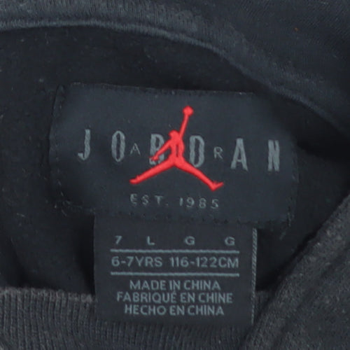 Jordan PSG Boys Black Pullover Hoodie 6-7 Years Cotton Blend