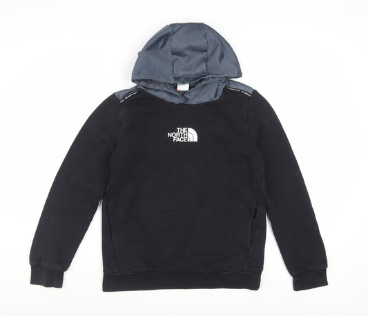The North Face Boys Black Pullover Hoodie L Cotton Blend Warm Top