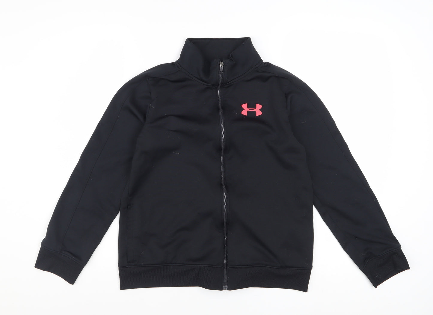 Under Armour Boys Black Full Zip Track Jacket Size 12 Years Polyester