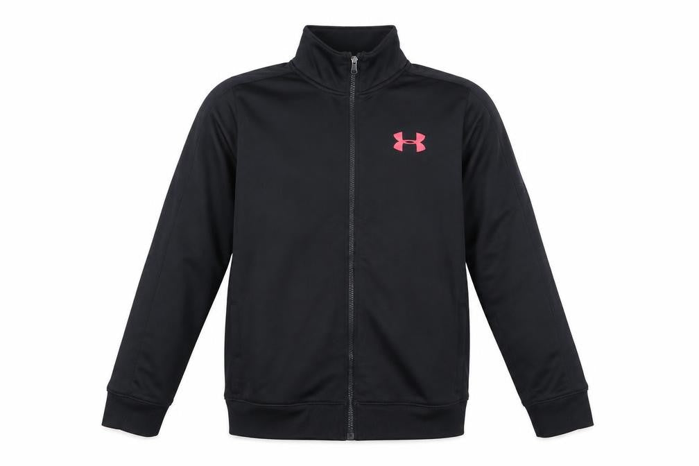 Under Armour Boys Black Full Zip Track Jacket Size 12 Years Polyester