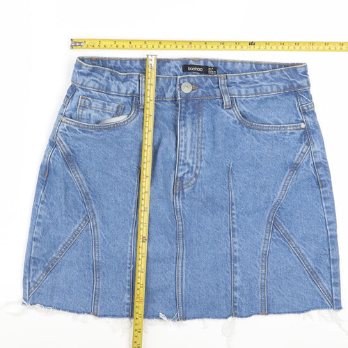 Boohoo Women Blue Denim Cotton Mini Skirt UK 10 Casual Style