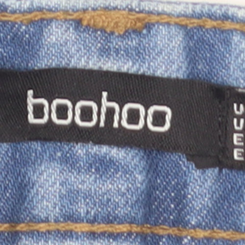 Boohoo Women Blue Denim Cotton Mini Skirt UK 10 Casual Style