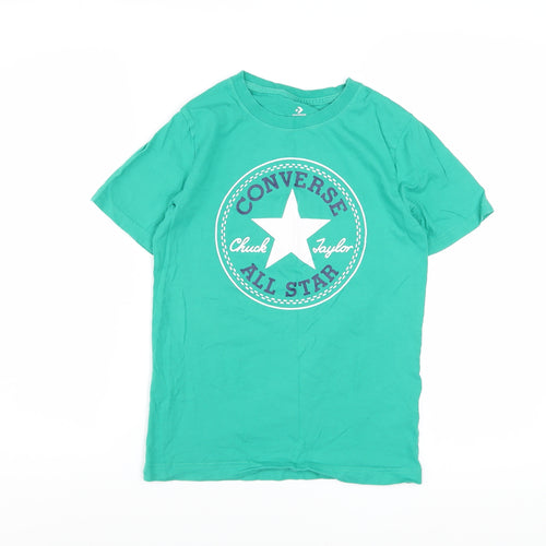Converse Boys Green Logo T-Shirt Size 10-12 Years Short Sleeve Cotton