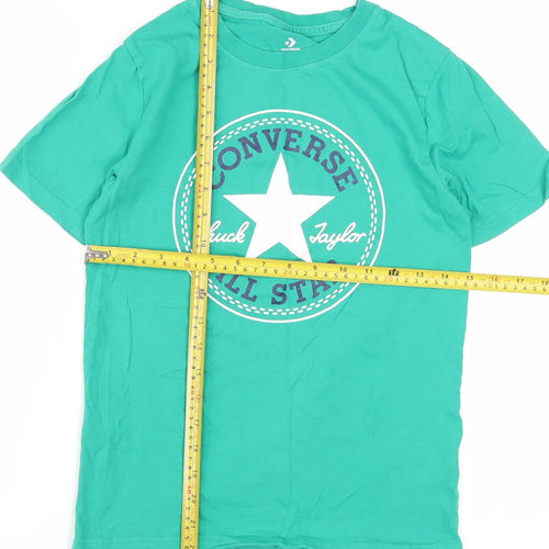 Converse Boys Green Logo T-Shirt Size 10-12 Years Short Sleeve Cotton