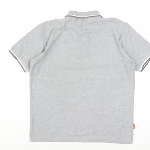 Slazenger Men's Grey Short Sleeve Polo Shirt Size L Classic Fit