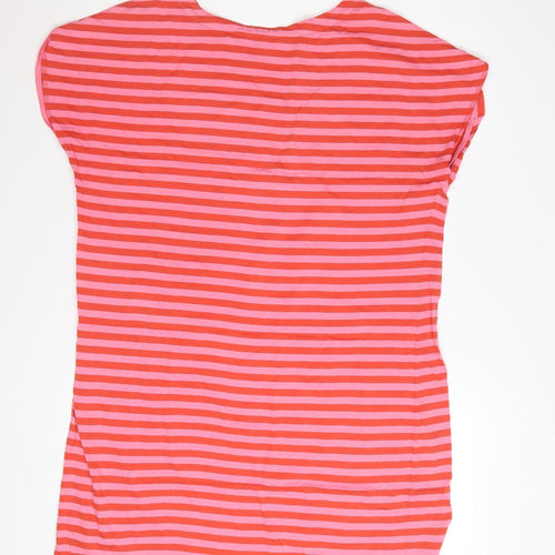 Next Women Pink Striped Cotton T-Shirt Dress Size 14