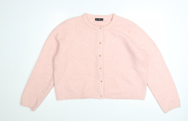 F&F Women’s Pink Knit Long Sleeve Crew Neck Cardigan L