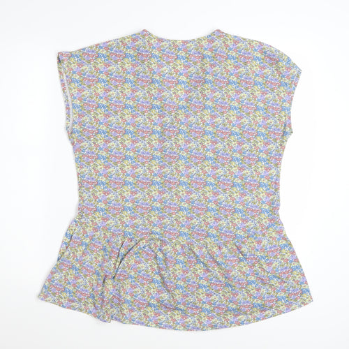 Cerulean by Blue Diamond Women's Multi Floral Peplum Blouse Size M