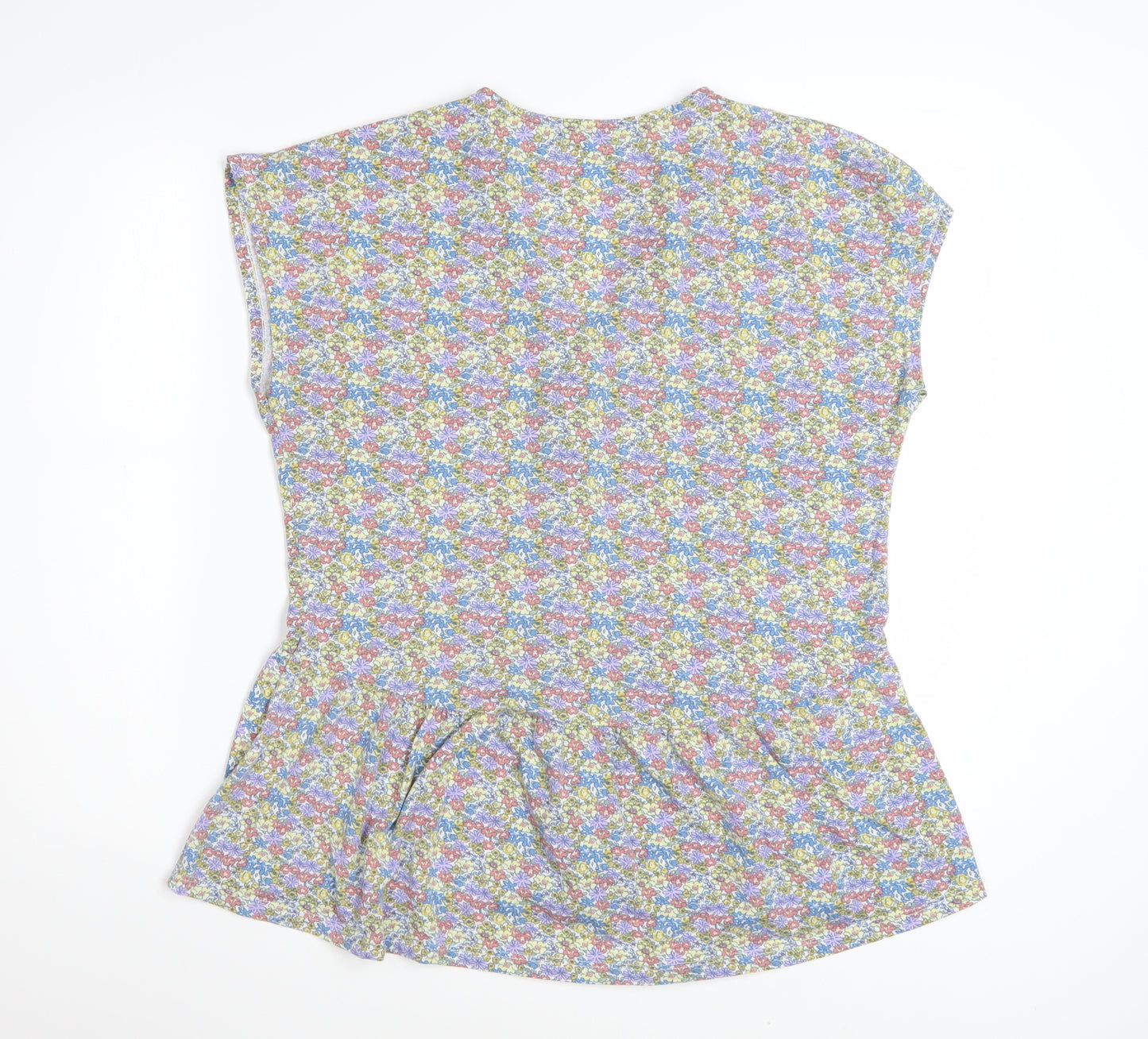 Cerulean by Blue Diamond Women's Multi Floral Peplum Blouse Size M
