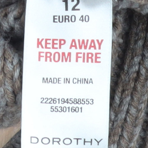 Dorothy Perkins Women Brown Size 12 Cable Knit Jumper Dress