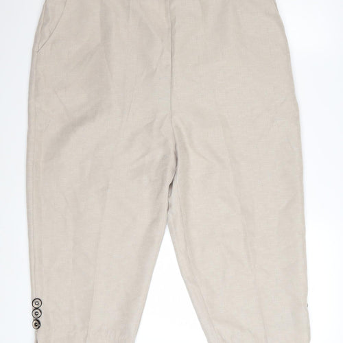 Emma Collection Womens Beige Size 20 Cropped Trousers