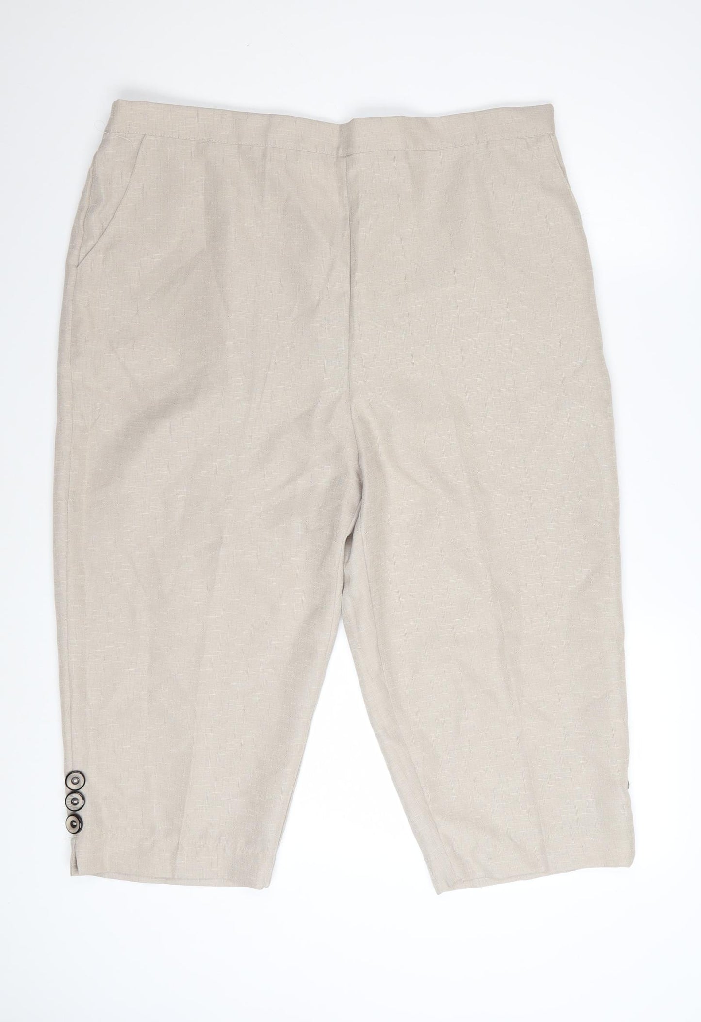 Emma Collection Womens Beige Size 20 Cropped Trousers
