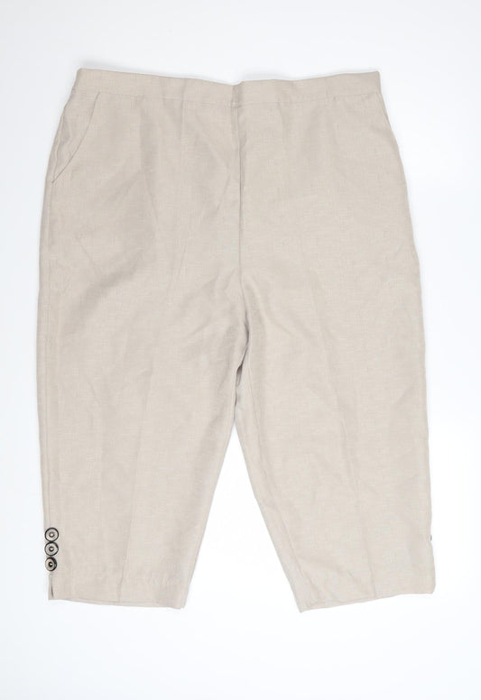 Emma Collection Womens Beige Size 20 Cropped Trousers