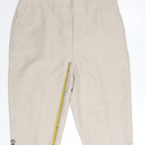 Emma Collection Womens Beige Size 20 Cropped Trousers